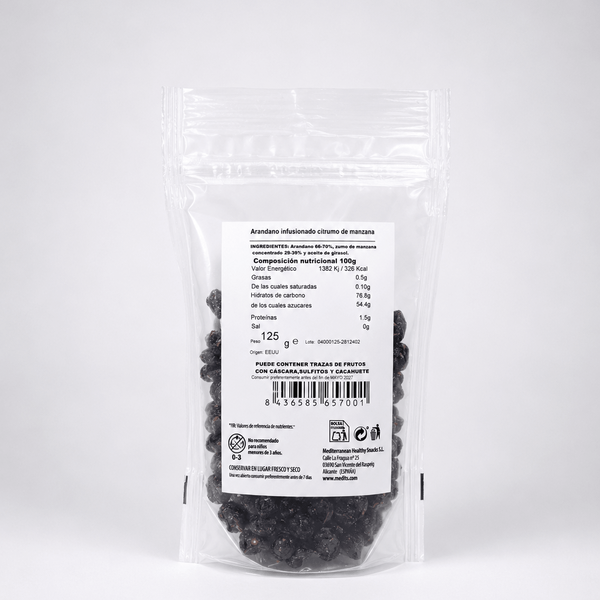 Arándanos infusionados con zumo de manzana 125 gr